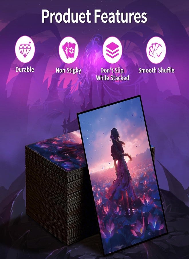Comdek00 MTG Card Sleeves(Fantasy Lotus) Art Card Sleeves Deck Protector, Clear Front & Matte Back, Smooth Shuffle - Image 2